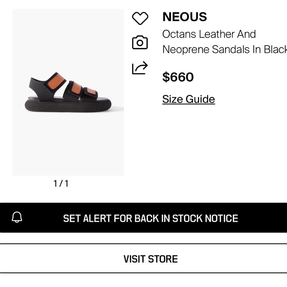 Neous | Womens Octans Leather & Neoprene Strappy Sandals **NEW!!** - Picture 2 of 14